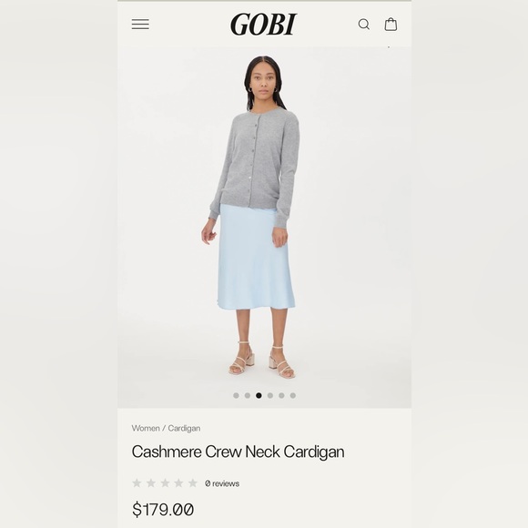 Gobi Cashmere Crew Neck Cardigan - Picture 1 of 14